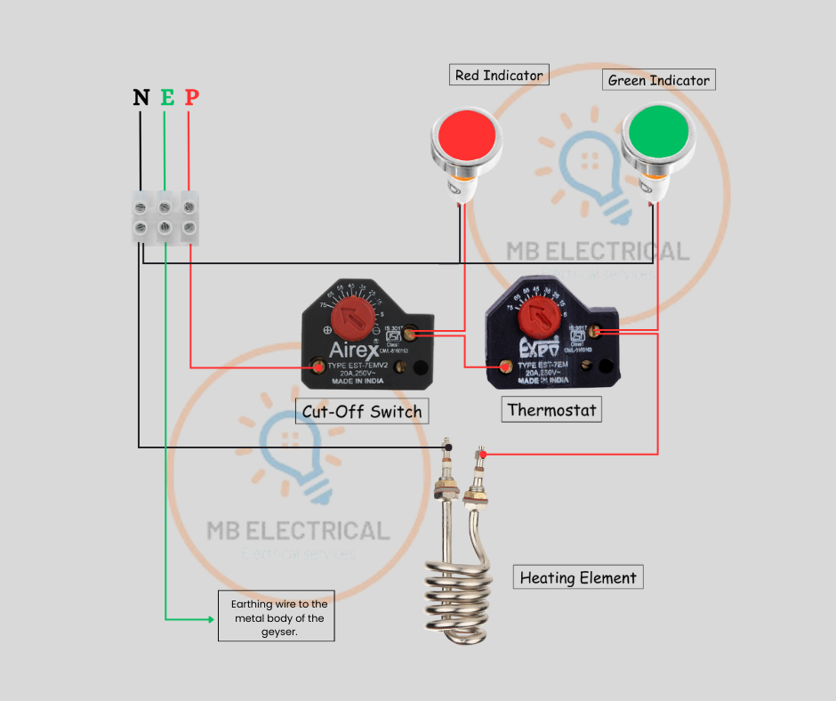 geyser wiring connection