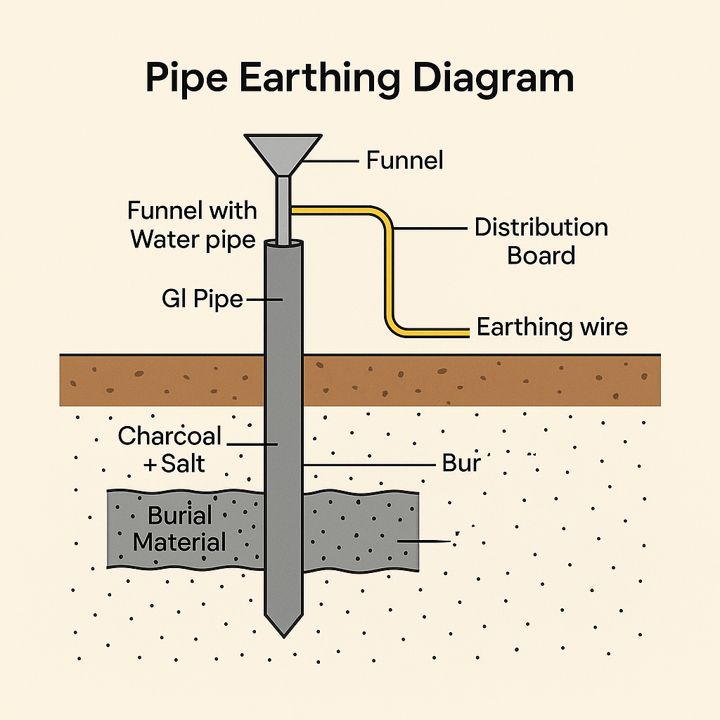 Pipe Earthing Diagram step by step