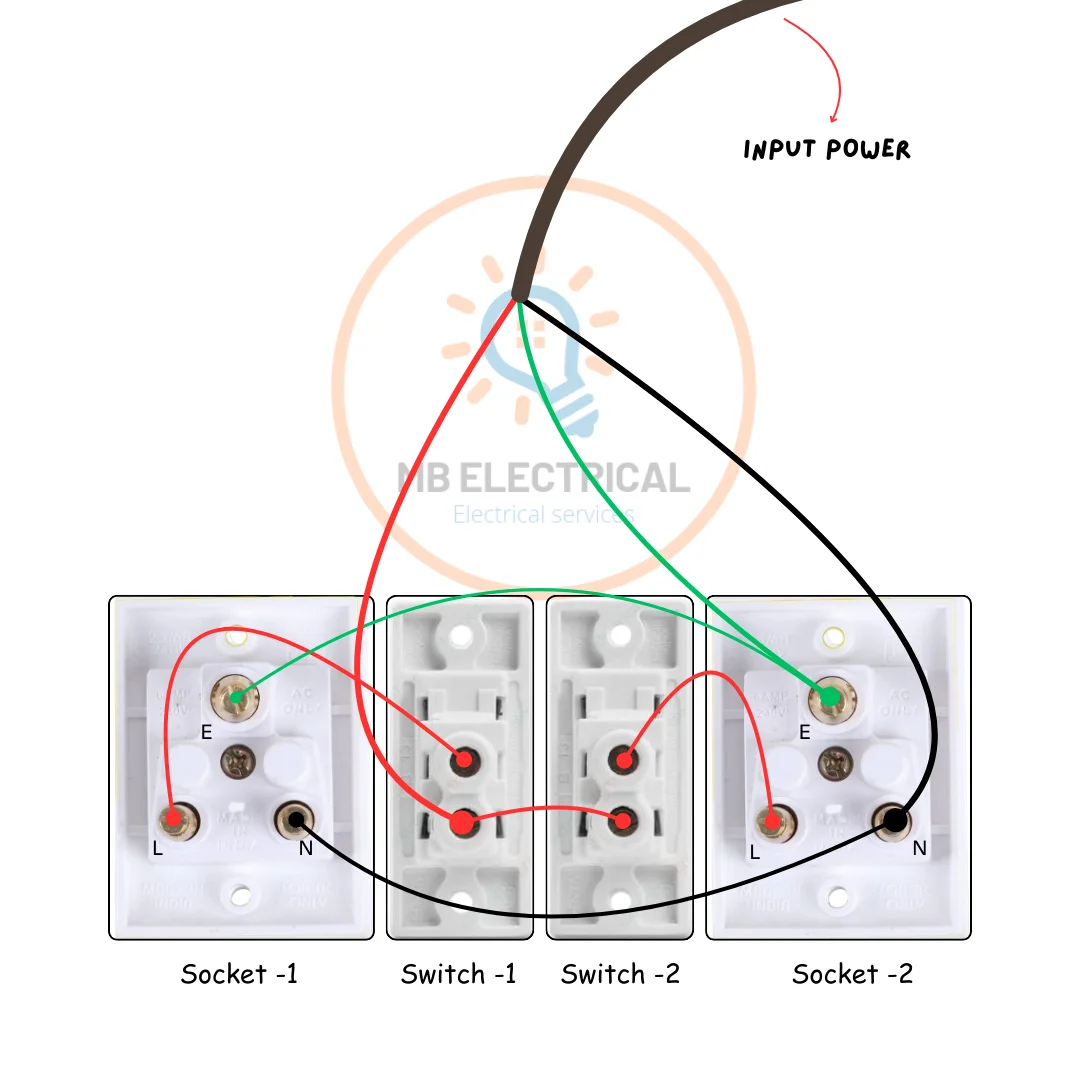 Two Switch Two Socket Connection Diagram