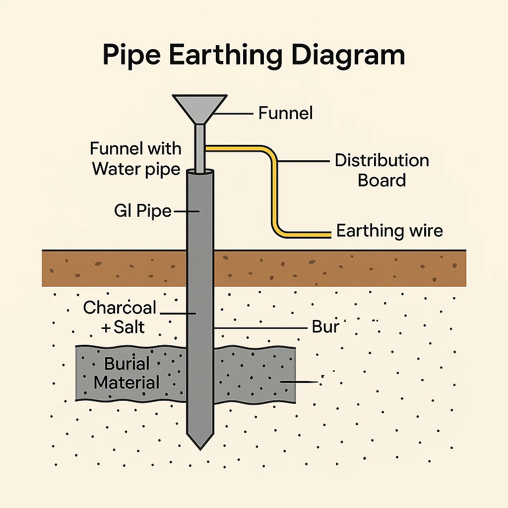 Pipe Earthing Diagram step by step